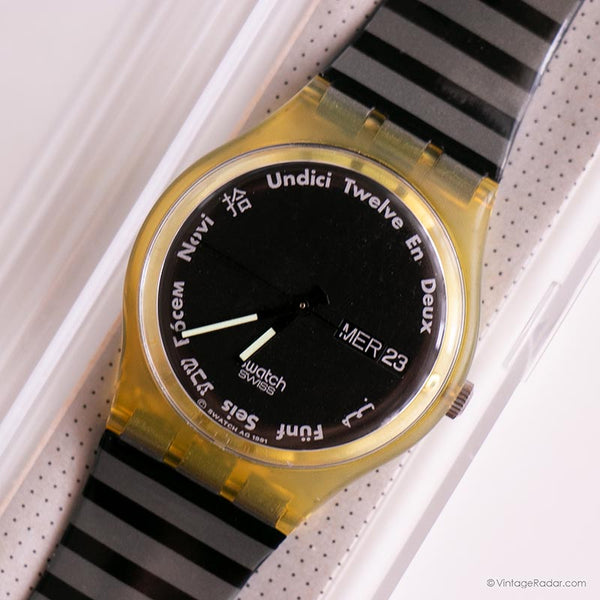 1992 swatch Gutenberg GK703 montre | Date de la journée noire des années 90 vintage swatch