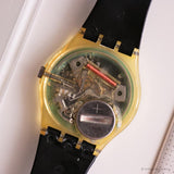 1992 Swatch GUTENBERG GK703 Watch | Vintage 90s Black Day Date Swatch