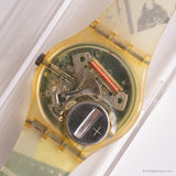 Vintage 1991 Swatch GK134 RAVE Watch | 90s Purple Flower Swatch Watch