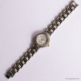 Retro Silver-tone Carriage Indiglo Watch for Her | Cool-Toned Watch