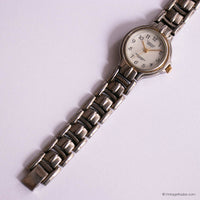 Retro Silver-tone Carriage Indiglo Watch for Her | Cool-Toned Watch