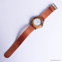 Vintage Mitron Watch for Women with Brown Case and Brown Nato Strap