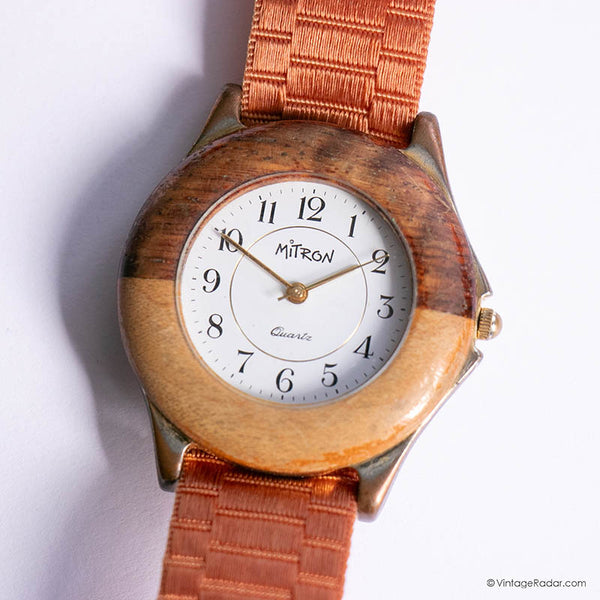 Vintage Mitron Watch for Women with Brown Case and Brown Nato Strap