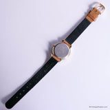 Vintage Gold-tone Winnie the Pooh and Bees Watch with Brown Strap