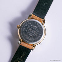 Vintage Gold-tone Winnie the Pooh and Bees Watch with Brown Strap