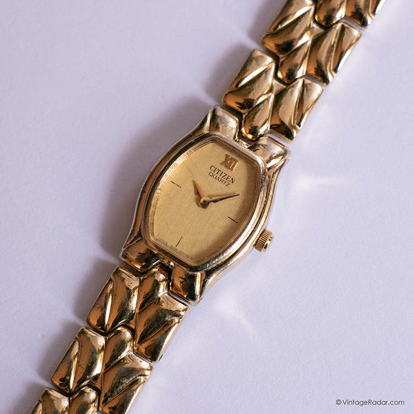 Vintage Gold-tone Rectangular Citizen Ladies' Watch | Dainty Dress Watch