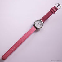 Vintage 25mm Silver-tone Timex Indiglo Ladies' Watch with Pink Strap