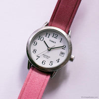 Vintage 25mm Silver-tone Timex Indiglo Ladies' Watch with Pink Strap