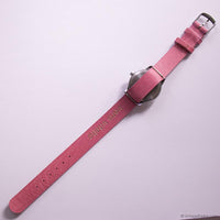 Vintage 25mm Silver-tone Timex Indiglo Ladies' Watch with Pink Strap