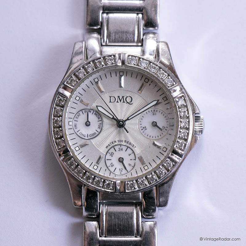 DMQ watch DMQ White Sapphire Ladies Watch With Prong Set Czs - Etsy main image 3