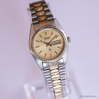 Vintage Two-tone Seiko Day Date Watch | Seiko Sporty Watch for Women
