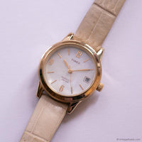 Vintage Gold-tone Timex Indiglo Ladies Watch with Mother-of-Pearl Dial