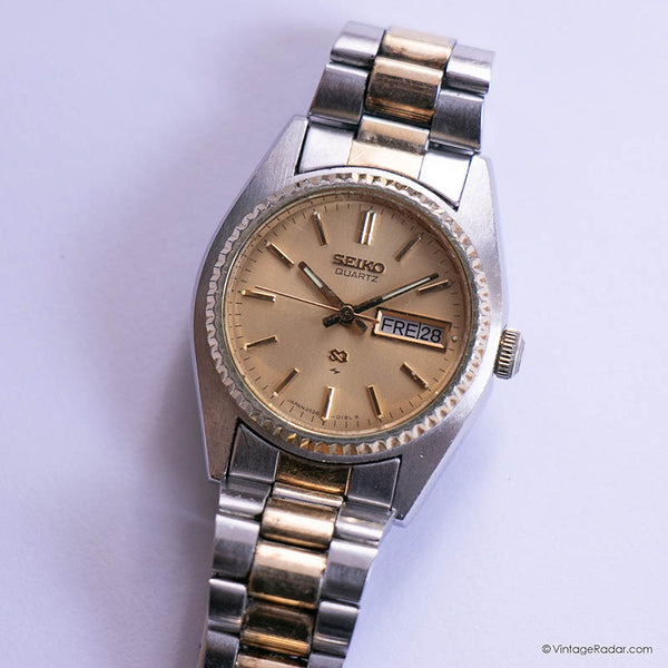 Vintage Two-tone Seiko Day Date Watch | Seiko Sporty Watch for Women