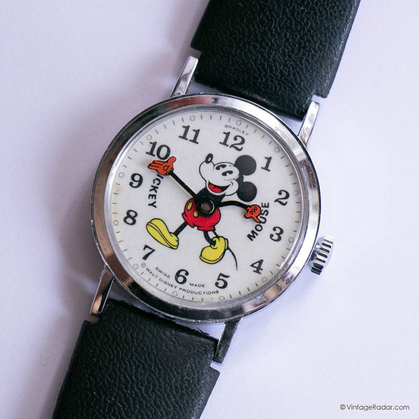 RARE 1960s Vintage Mickey Mouse Mechanical Watch by Bradley Swiss-Made
