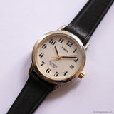 Vintage Gold-tone Timex Indiglo Date Watch for Ladies with Brown Strap