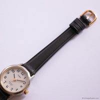 Vintage Gold-tone Timex Indiglo Date Watch for Ladies with Brown Strap