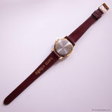 Vintage Gold-tone Carriage Indiglo Watch for Ladies with Brown Strap