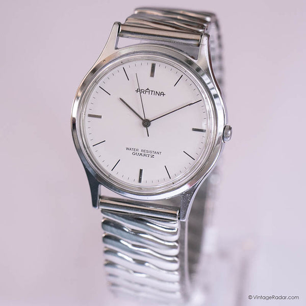Vintage Silver-tone Prätina Quartz Watch for Men | German Watches