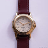 Vintage Gold-tone Carriage Indiglo Watch for Ladies with Brown Strap