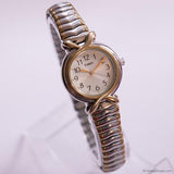 Vintage 25mm Two-Tone Timex Ladies Watch | Tiny Quartz Wristwatch