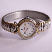 Vintage 25mm Two-Tone Timex Ladies Watch | Tiny Quartz Wristwatch