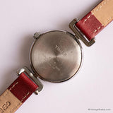Minuscule sily-tone Timex montre Pour les dames avec une sangle rouge foncé
