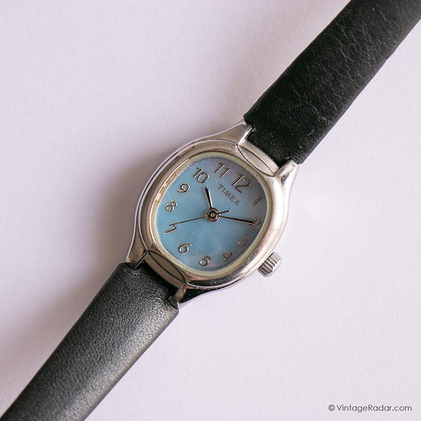 قرص أزرق صغير Timex ساعة للنساء | ساعة يد خمر للسيدات