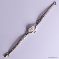 Vintage 1960s Silver-tone Bulova Cocktail Watch for Ladies 10K Gold Plated