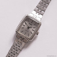 Vintage Silver-tone Rectangular Pulsar Ladies Watch | Tiny Dress Watch