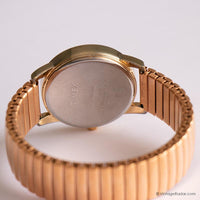 Tono de oro vintage Timex Fecha indiglo reloj con brazalete de tono de oro