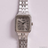 Vintage Silver-tone Rectangular Pulsar Ladies Watch | Tiny Dress Watch