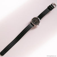 Vintage Analog Black-Dial Timex Watch for Women Small Wrist Sizes