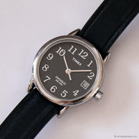 Vintage Analog Black-Dial Timex Watch for Women Small Wrist Sizes