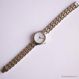 Vintage Silver-Tone-Wagen Uhr für Frauen mit silbertem Armband