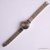 Orologio da carrozza per tono d'argento vintage per donne con braccialetto tono d'argento