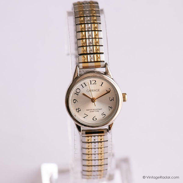 Vintage Two-tone Minimalist Carriage by Timex Watch for Women