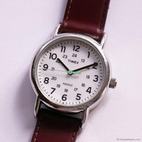 Vintage 31mm Timex Indiglo Weekender Watch with Green Seconds Hand