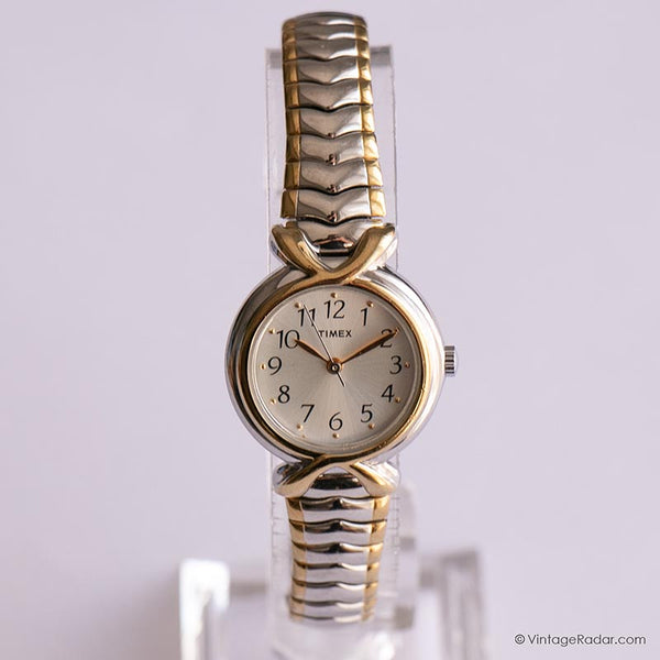 Dos tonos Timex Señoras reloj | Antiguo Timex Cuarzo reloj para ella