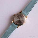 Tone d'or vintage Timex Dames montre avec sangle bleu clair