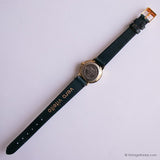90s Timex Cuarzo reloj Para ella con correa de la marina y estuche dorado