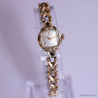 Vintage 1960s Gold-tone Gruen Mechanical Watch for Ladies Square Dial