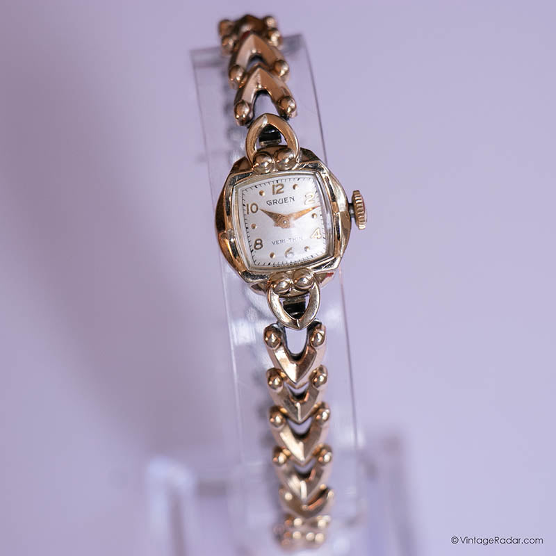 Suisse vintage Alfex Mécanique montre pour les femmes avec cadran noir – Vintage Radar