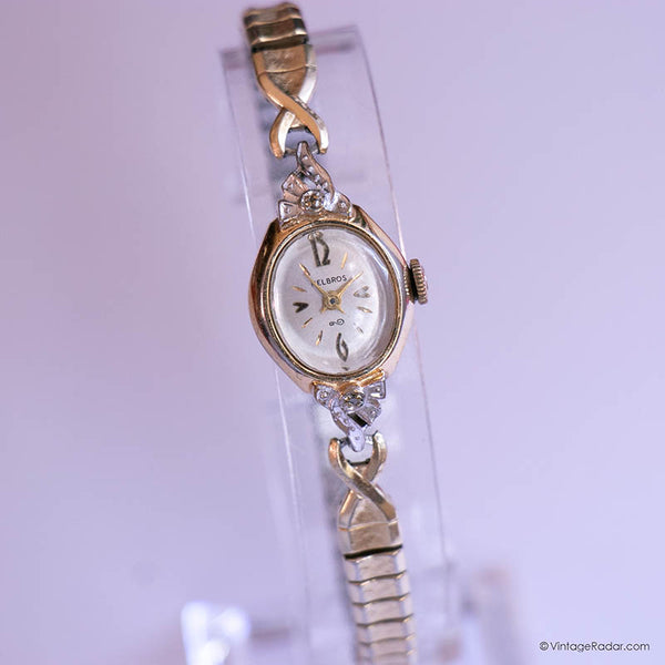Vintage Gold-tone Helbros Watch for Ladies with Mechanical Movement