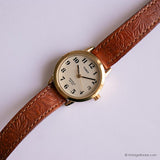 Vintage ▾ Timex Orologio da signore indiglo con cinturino floreale marrone
