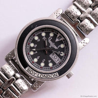 Vintage Boy London Men's Date Watch with Black Bezel & Black Dial