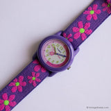 Klein Timex Sportswatch für Mädchen | Vintage Blumen Timex Uhr