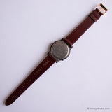 Vintage Timex Expedition Indiglo Watch with Black Dial & Brown Strap