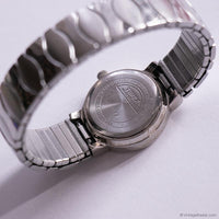 Vintage Silver-tone Carriage Indiglo Ladies Watch with Black Dial