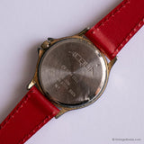 Vintage Gold-tone Acqua by Timex Indiglo Watch for Women with Red Strap
