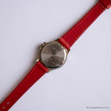 Vintage Gold-tone Acqua by Timex Indiglo Watch for Women with Red Strap